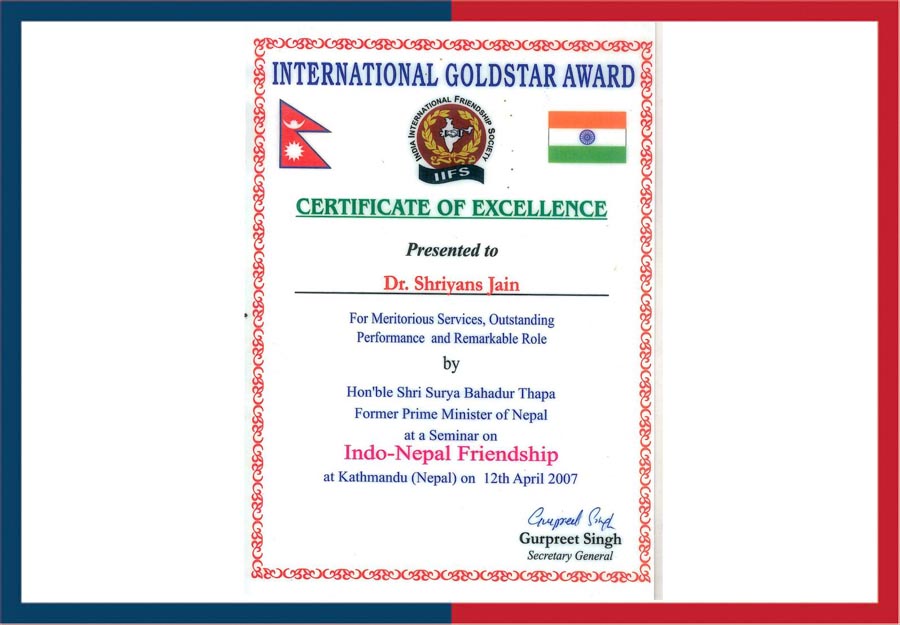 international-gold-star-award-dr-shriyans-jain