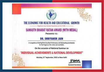 dr-shriyans-jain-awarded-with-sawasth-bharat-ratan-award